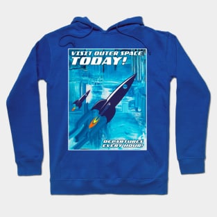 Visit Outer Space! Blue Hoodie